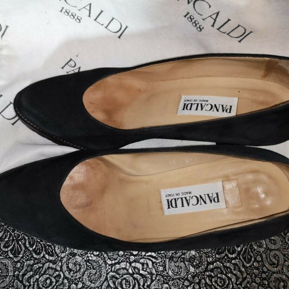 Vintage Authentic PANCALDI Platform Pumps. Black Suede from Late 80s Italy - Picture 3 of 12